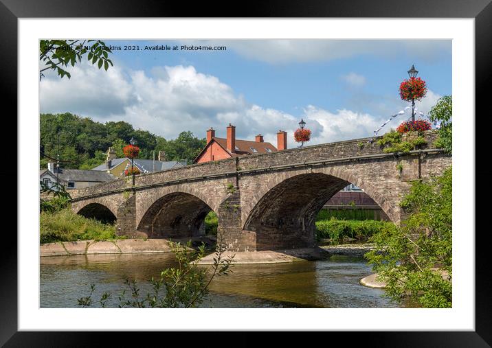 Arched Bridge Over River Usk at Usk  Framed Mounted Print by Nick Jenkins