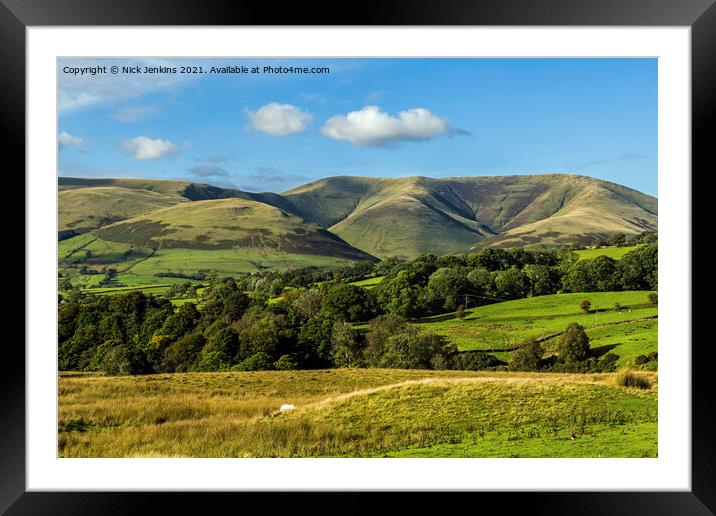 The Howgill Fells seen from Garsdale Cumbria Framed Mounted Print by Nick Jenkins