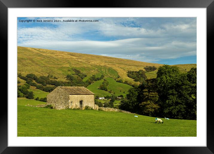 Dales Barn on the Deepdale Fells Cumbria Framed Mounted Print by Nick Jenkins