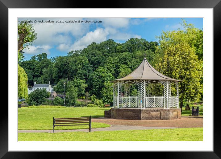 Bandstand in Chepstow Park near the River Wye Framed Mounted Print by Nick Jenkins