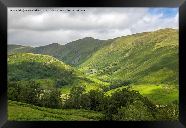 The Upper Troutbeck Valley in Summer Framed Print by Nick Jenkins