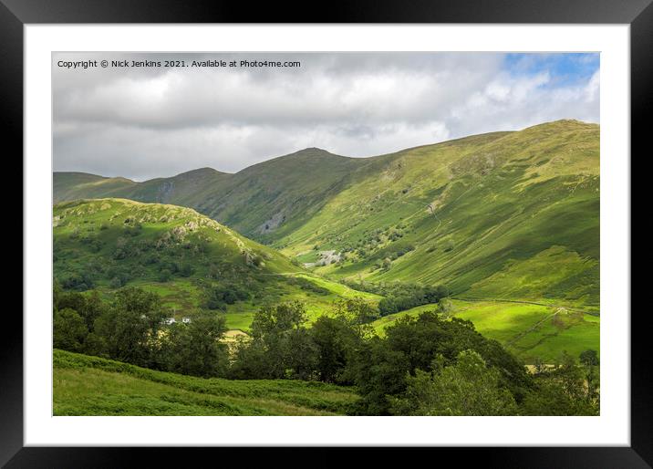 The Upper Troutbeck Valley in Summer Framed Mounted Print by Nick Jenkins