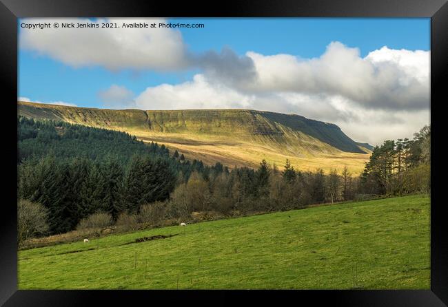 Graig Fan Ddu Taff Fechan Valley  Framed Print by Nick Jenkins