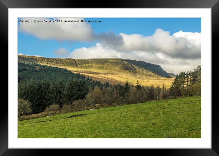 Graig Fan Ddu Taff Fechan Valley  Framed Mounted Print by Nick Jenkins