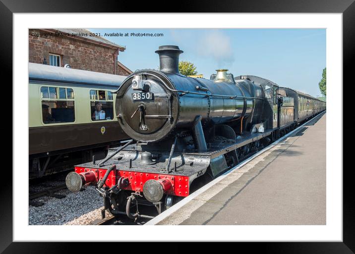 Loco 3850 about to leave Williton Station  Framed Mounted Print by Nick Jenkins