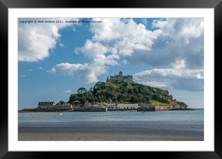 St Michael's Mount off Cornish Coast  Framed Mounted Print by Nick Jenkins