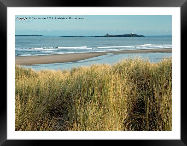 Bamburgh Beach Northumberland Coast Framed Mounted Print by Nick Jenkins