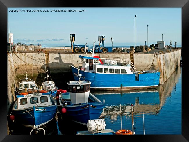 Seahouses Harbour Northumberland Coast  Framed Print by Nick Jenkins
