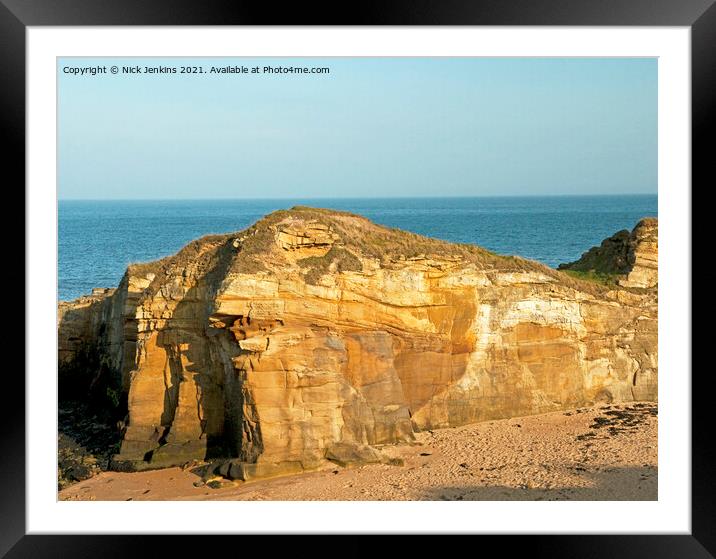 Howick Rocks and Beach on the Northumberland Coast  Framed Mounted Print by Nick Jenkins