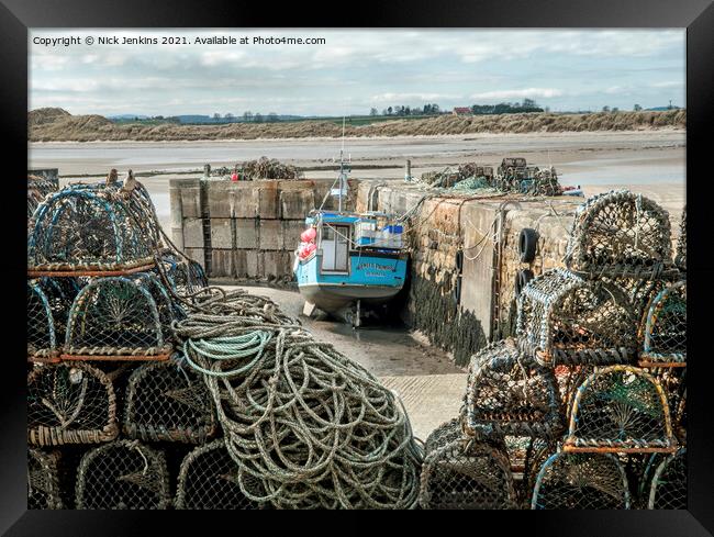 Beadnell Harbour Low Tide Northumberland Framed Print by Nick Jenkins