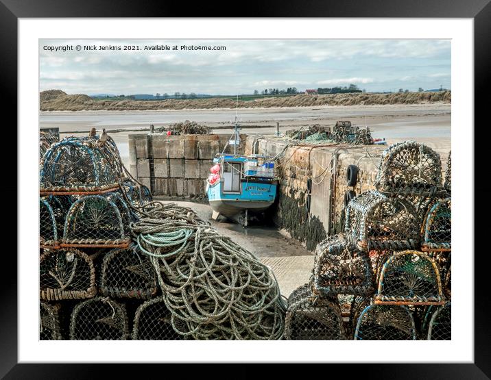 Beadnell Harbour Low Tide Northumberland Framed Mounted Print by Nick Jenkins