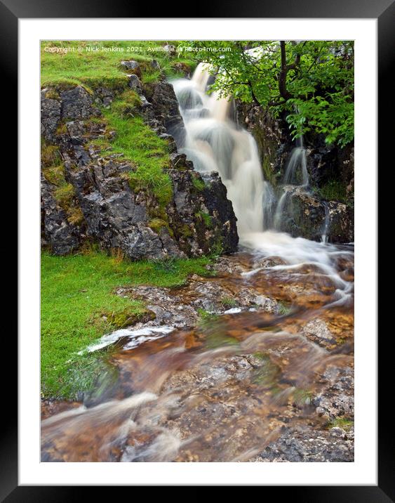 Waterfall Yockenthwaite Deepdale Yorkshire Dales  Framed Mounted Print by Nick Jenkins