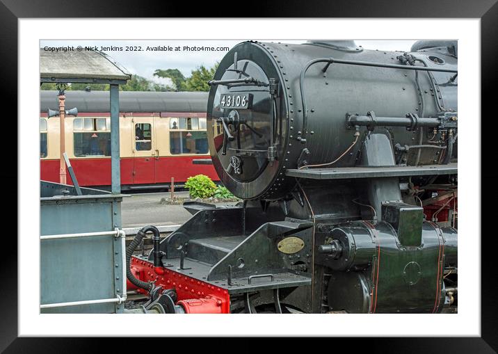 Steam Engine 43106 at Kidderminster Station Framed Mounted Print by Nick Jenkins