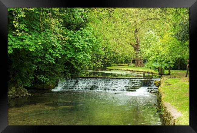 River Eye Running Through Lower Slaughter in the Cotswolds Framed Print by Nick Jenkins