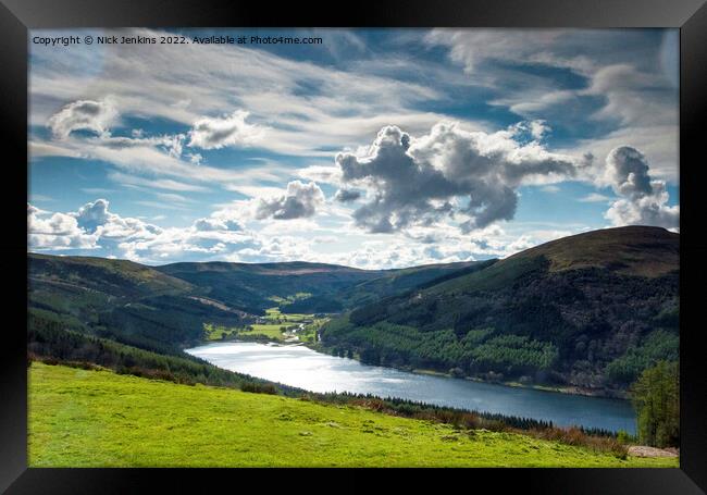 Talybont Reservoir and a Dragon flying overhead Wa Framed Print by Nick Jenkins