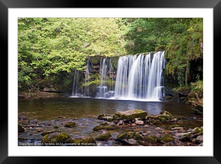 Upper Ddwli Falls Vale of Neath Framed Mounted Print by Nick Jenkins