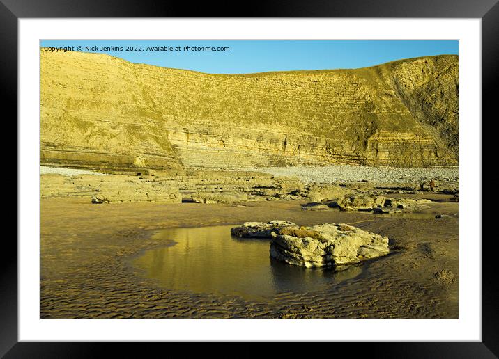Beach and Cliffs Dunraven Bay Glamorgan Coast Framed Mounted Print by Nick Jenkins
