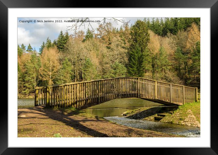 Wooden Footbridge Mallards Pike Forest of Dean  Framed Mounted Print by Nick Jenkins