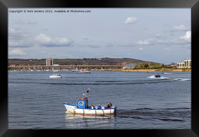 Cardiff Bay and Boats in April  Framed Print by Nick Jenkins