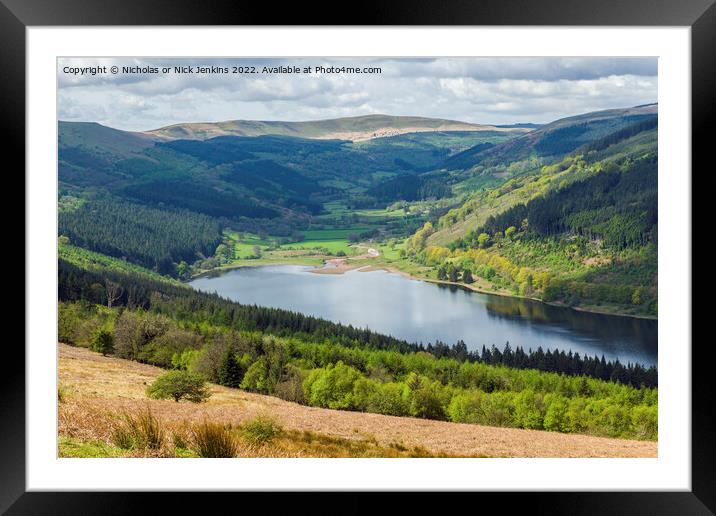 Talybont Reservoir and Valley Brecon Beacons Framed Mounted Print by Nick Jenkins