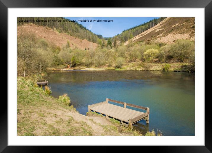 Clydach Upper Pond Rhondda Valley  Framed Mounted Print by Nick Jenkins