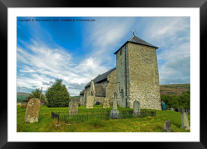 Mid Wales Llandewi'r Cwm Church Framed Mounted Print by Nick Jenkins
