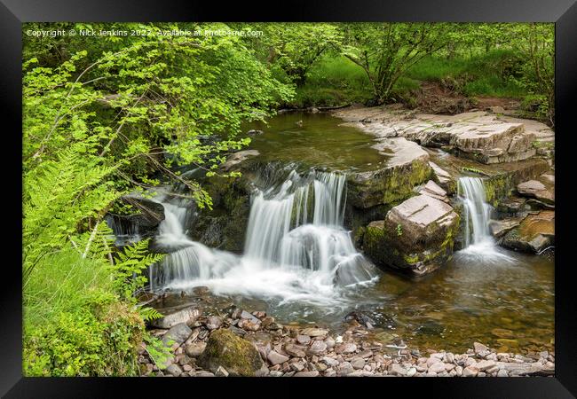 Pont Cwm y Fedwen Waterfalls Brecon Beacons Framed Print by Nick Jenkins