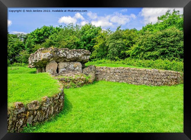 Tinkinswood Burial Chamber St Nicholas   Framed Print by Nick Jenkins