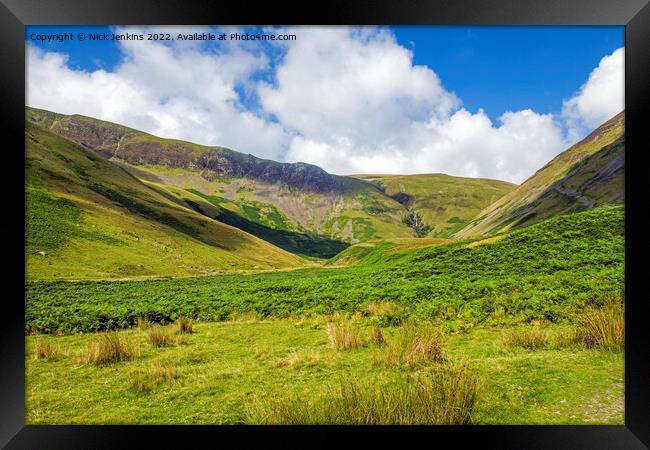 Cautley Spout and Craigs Howgill Fells  Framed Print by Nick Jenkins
