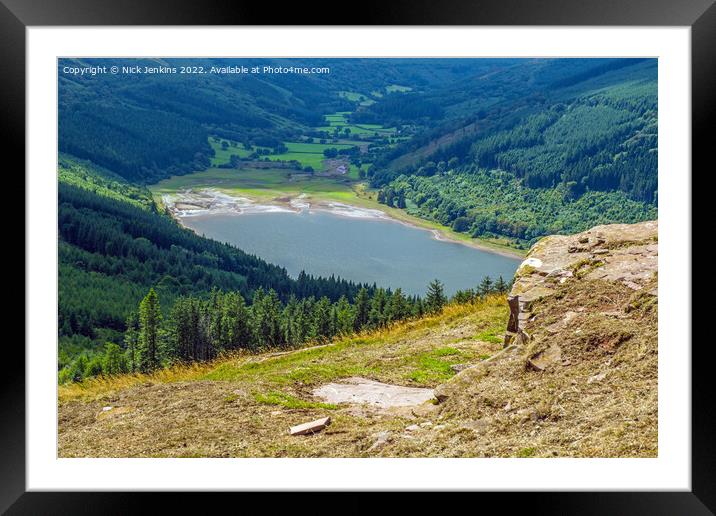 Looking Down on Talybont Reservoir  Framed Mounted Print by Nick Jenkins