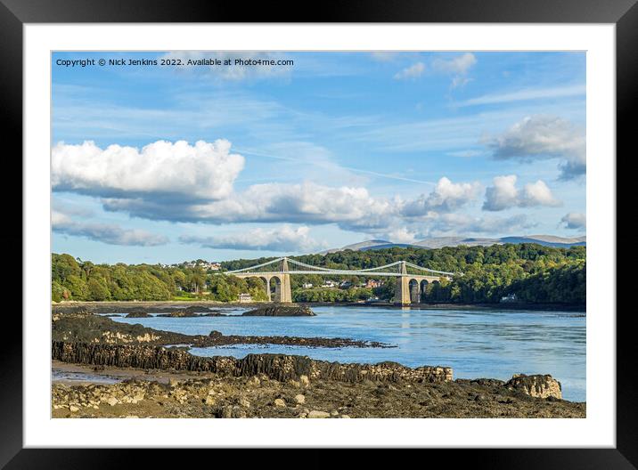 The Menai Bridge Anglesey North Wales Framed Mounted Print by Nick Jenkins