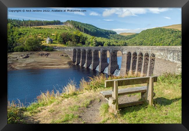 Garreg Ddu Dam and a Scarcity of Water Mid Wales Framed Print by Nick Jenkins