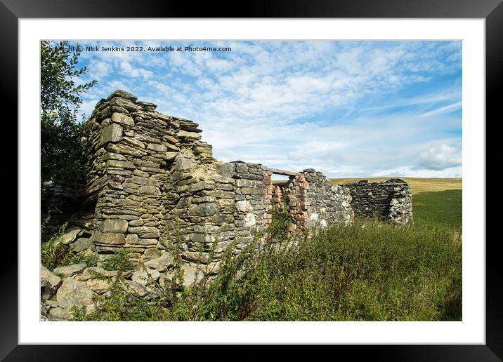 Abandoned Farmhouse Upper Elan Valley  Framed Mounted Print by Nick Jenkins