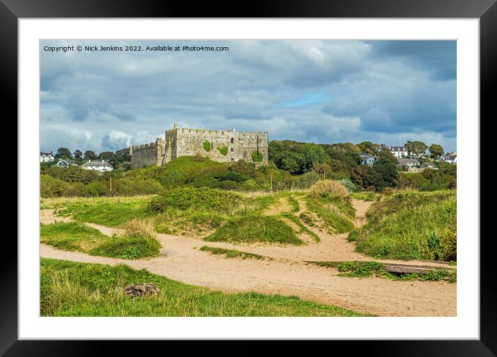 Manorbier Castle South Pembrokeshire  Framed Mounted Print by Nick Jenkins