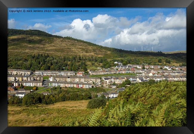 The Rhondda Village of Cwmparc in October  Framed Print by Nick Jenkins