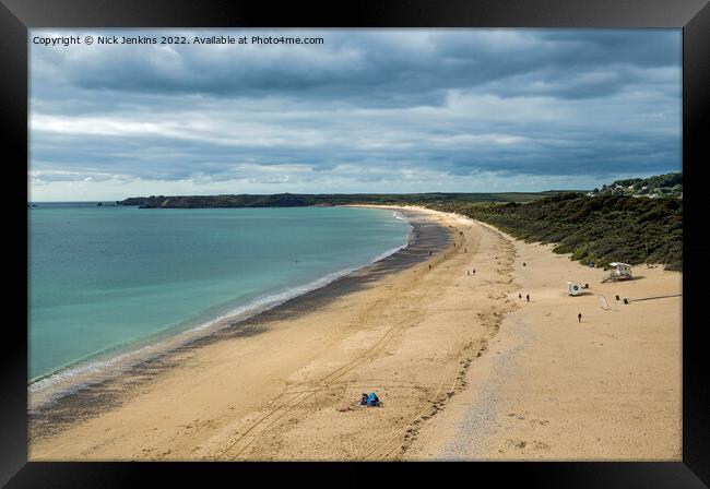 Tenby North Beach in Pembrokeshire   Framed Print by Nick Jenkins