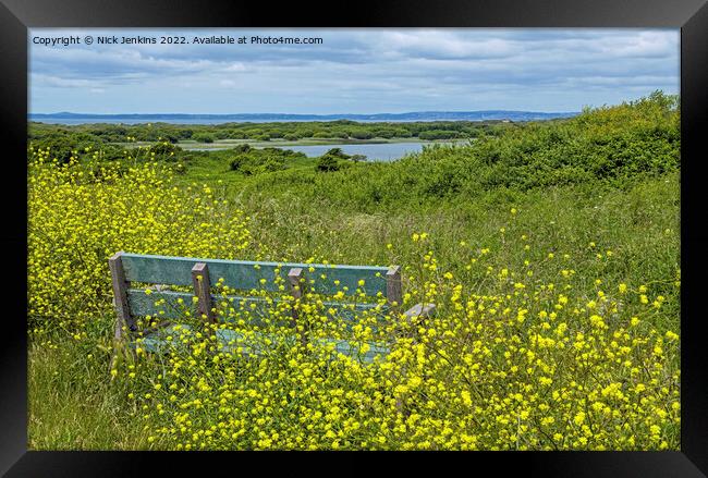 Looking Down onto Kenfig Pool South Wales Framed Print by Nick Jenkins