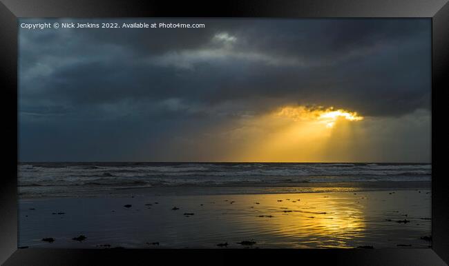 Sunlight Through the Clouds Dunraven Bay  Framed Print by Nick Jenkins