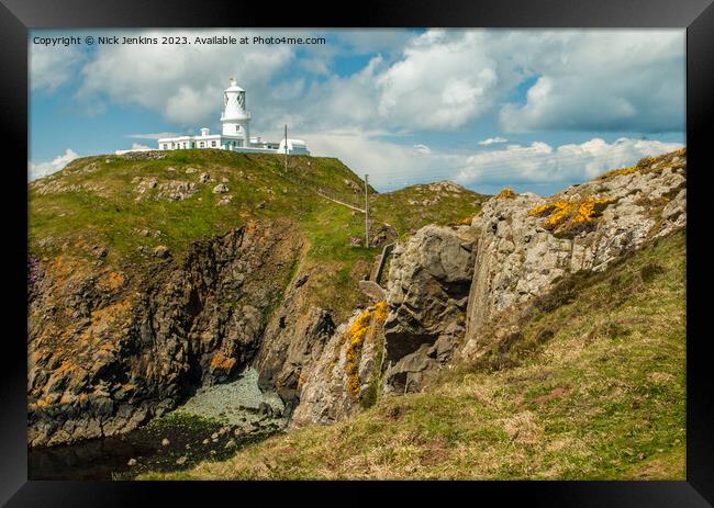 Strumble Head Lighthouse North Pembrokeshire Coast Framed Print by Nick Jenkins