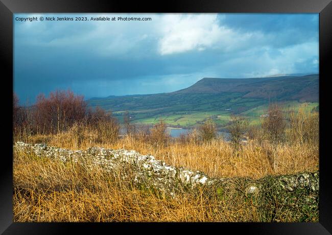 View from Allt yr Esgair to Mynydd Troed Framed Print by Nick Jenkins