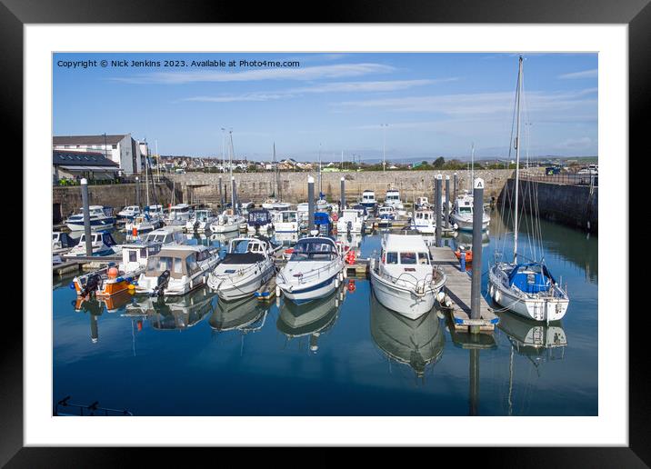 Porthcawl Marina and Harbour South Wales Framed Mounted Print by Nick Jenkins