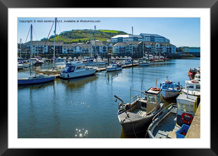 The Marina at Aberystwyth on the Mid Wales Coast Framed Mounted Print by Nick Jenkins
