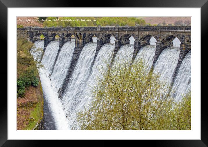 The Craig Goch Dam at the Top of the Elan Valley Mid Wales  Framed Mounted Print by Nick Jenkins