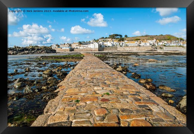 Marazion as seen from St Michaels Mount Cornwall  Framed Print by Nick Jenkins