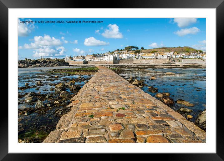Marazion as seen from St Michaels Mount Cornwall  Framed Mounted Print by Nick Jenkins