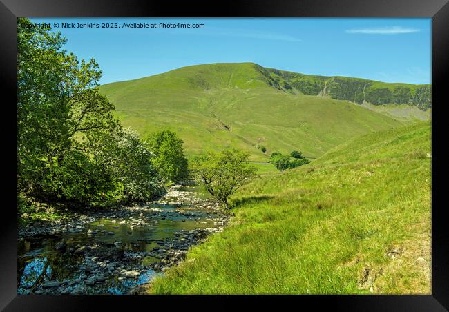 River Rawthey and Cautley Crags  Cumbria Howgills Framed Print by Nick Jenkins
