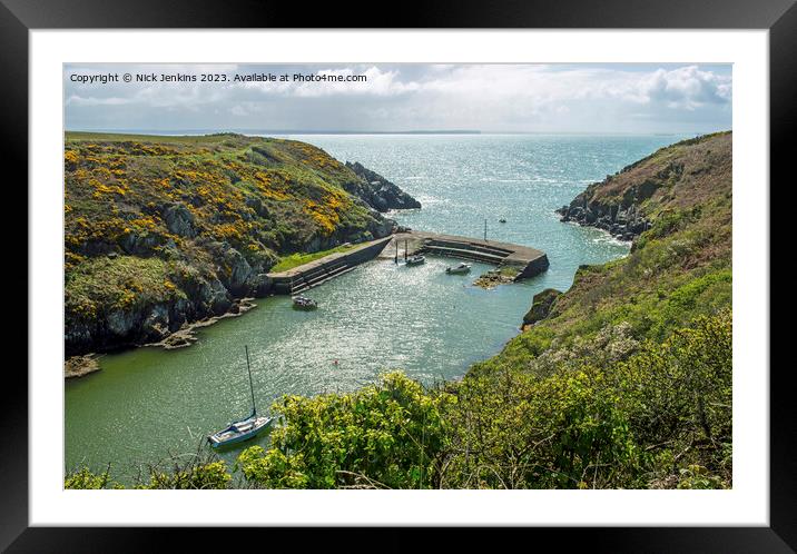 Porthclais Harbour Pembrokeshire Coast West Wales Framed Mounted Print by Nick Jenkins