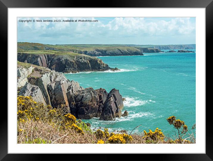 Pembrokeshire Cliff Coast at Porthclais Framed Mounted Print by Nick Jenkins