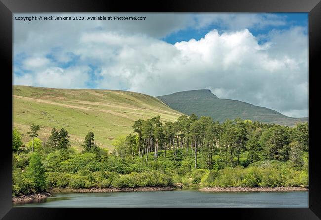 Pen y Fan and Reservoir Brecon Beacons in May  Framed Print by Nick Jenkins