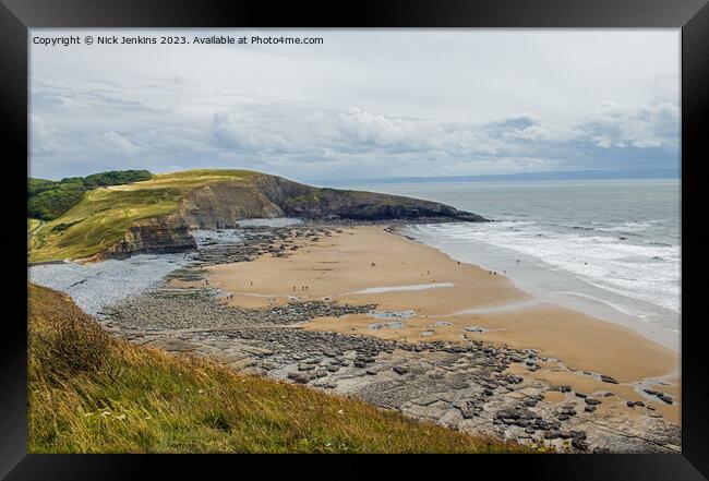 Dunraven Bay as seen from above  Framed Print by Nick Jenkins